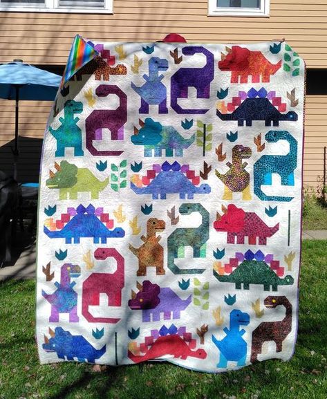 T Rex Quilt Pattern, Elizabeth Hartman Quilts Dinosaurs, Dinosaur Quilt Block, Dinosaur Quilt Pattern, Dinosaur Quilts, Dino Quilt, Elizabeth Hartman Quilts, Kid Quilts Patterns, Dinosaur Quilt