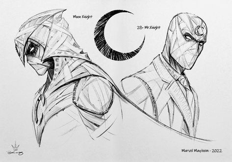 Marvel Art Drawings, Mr Knight, Knight Tattoo, Marvel Moon Knight, Marvel Drawings, Marvel Artwork, Knight Art, Oscar Isaac, Marvel Comic Universe