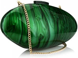 Amazon.com : acrylic green evening bag Nude Clutch, Acrylic Clutch, Floral Clutches, Bag With Chain, Gold Clutch, Pearl Bag, Evening Handbag, Top Handle Handbags, Shoulder Chain