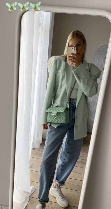 Mint Blazer Outfit, Mint Blazer, Every Day Fashion, Leonie Hanne, Instagram London, Moodboard Inspo, Blazer Outfits For Women, Blazer Outfit, Day Fashion