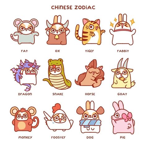 Chinese Zodiac Chinese Zodiac Tiger, Zodiac Animals, Hedge Witch, East Meets West, Cute Doodles Drawings, Chinese Zodiac Signs, Zodiac Art, Chinese Zodiac, Doodle Drawings