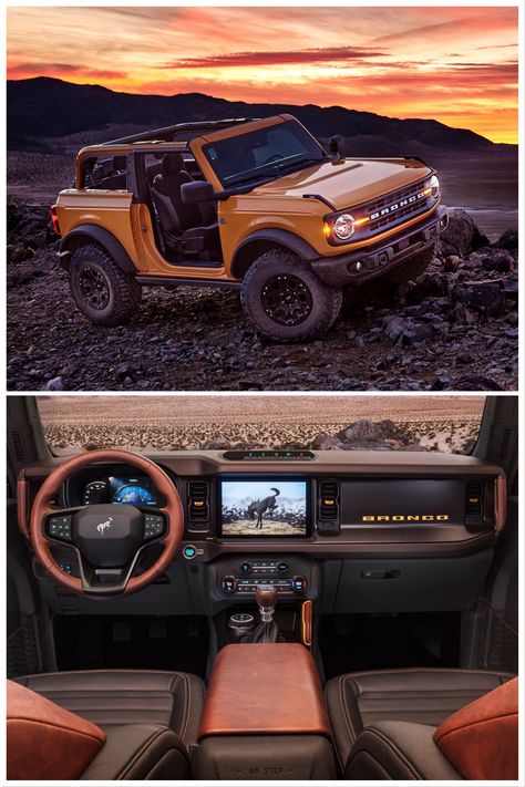 The 2021 Ford Bronco's Sasquatch package allows owners of even the base model to order the hard-core off-road equipment featured in the Wildtrak trim. Tap to get all the details. Ford Bronco Sasquatch, Off Road Trucks, Truk Ford, Ford Bronco Concept, Ford Bronco Wildtrak, Ford Explorer Accessories, Bronco Wildtrak, 2021 Bronco, Truck Accessories Ford