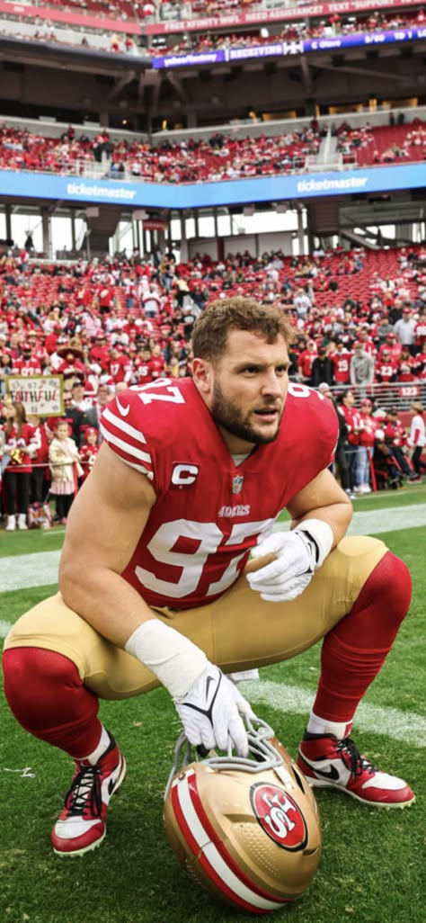 Nick Bosa Wallpaper, Football Guys, Nick Bosa, Nfl Football 49ers, Football 49ers, Nfl 49ers, Joe Montana, 49ers Football, Fit Guys