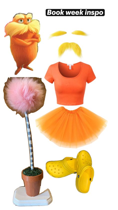 Btw book week is when we just dress up as some one at school Lorax Costume, Fun Halloween Outfits, Book Characters Dress Up, Twin Halloween, Character Dress Up, Spirit Week Outfits, Matching Halloween Costumes, Classy Halloween Costumes, Book Character Costumes