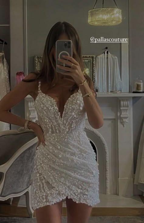 Wedding Dresses Night Party, Shorts Wedding Dress, White Glitter Dress Short Wedding, Reception Wedding Dress Sparkle Short, Sparkling Mini Dress For Wedding And Prom, Pearl Dress Short, Short White Dress Formal, Sparkling Mini Wedding Dress, After Party Wedding Dress Short