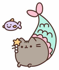 Pusheen Mermaid, Pusheen Birthday, Pusheen Love, Pusheen Stickers, Pusheen Cute, Cat Doodle, Pusheen Cat, Cute Mermaid, Funny Phone Wallpaper