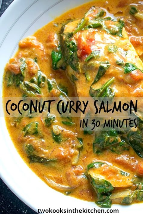 Coconut Sauce For Salmon, Salmon Curry Bowl, Salmon Curry Recipes Indian, Recipes Using Salmon, Salmon Pieces Recipes, Cooked Salmon Recipes Leftover, Coconut Salmon Recipes, Salmon Coconut Curry, Leftover Salmon Recipes Simple