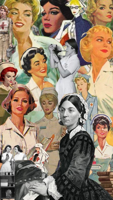 Vintage Nurse Pictures, Vintage Nursing Pictures, Vintage Nurse Photoshoot, Vintage Nurse Art, Nurse Stereotypes, Vintage Nurse Aesthetic, Army Nurse Aesthetic, Emergency Nurse Aesthetic, Nursing Mood Board