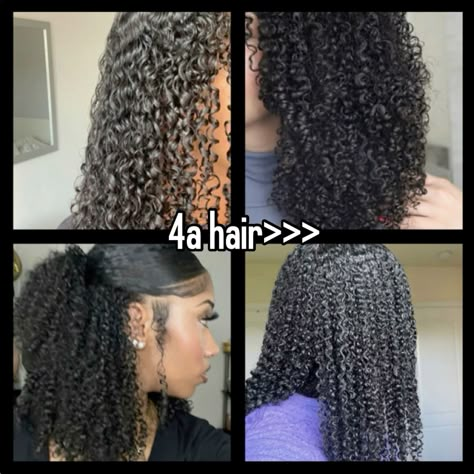 #hair #4a #hairtype Long 3c 4a Hair, Hair Styles For Type 4 Hair, Curly Hair Pattern Chart, Long 4a Curly Hair, 4a Hairstyles Medium, 4a Hair Routine, 4c Defined Curls, Curly 4a Hair, 4a 4b Hair