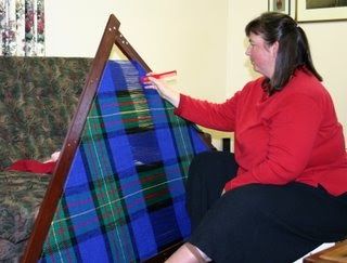 A TriLoom Tartan Ruana - a long process coming along well. This is Lana's current TriLoom project. The weaving on a Tri-loom is extremely ... Sore Legs, Night Pictures, Check Pattern, Loom, Tartan, Two By Two, Weaving, Festival, Pattern