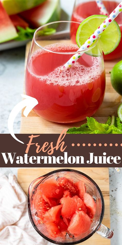 Fresh Watermelon Juice, Watermelon Juice Recipe, Cooking With Kids Easy, Summertime Recipes, Watermelon Margarita, Cocktails Recipes, Fruit Infused Water, Fresh Watermelon, Fine Mesh Strainer