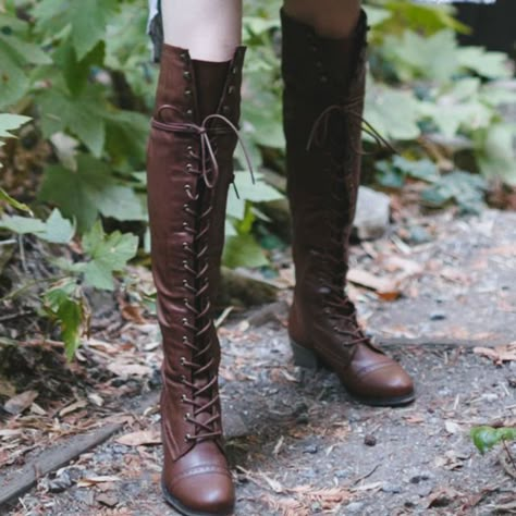 Brown Thigh High Riding Boots Thigh High Pirate Boots, Fantasy Knee High Boots, Fantasy Thigh High Boots, Thigh High Brown Boots, Steampunk Boots Women, Fantasy Boots, Knee High Lace Up Boots, Long Brown Boots, Lace Up Riding Boots