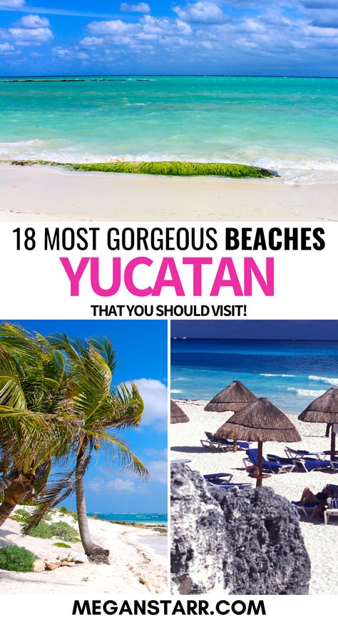 Planning a trip to Mexico? Check out my list of the best beaches in the Yucatán! Uncover the most stunning beach spots, perfect for relaxation and adventure. Discover why the Yucatán Peninsula is a beach lover's paradise. Mexico Itinerary, Merida Mexico, Beaches To Visit, Tread Lightly, Trip To Mexico, Yucatan Mexico, Yucatan Peninsula, Mexico Vacation, Beach Lover