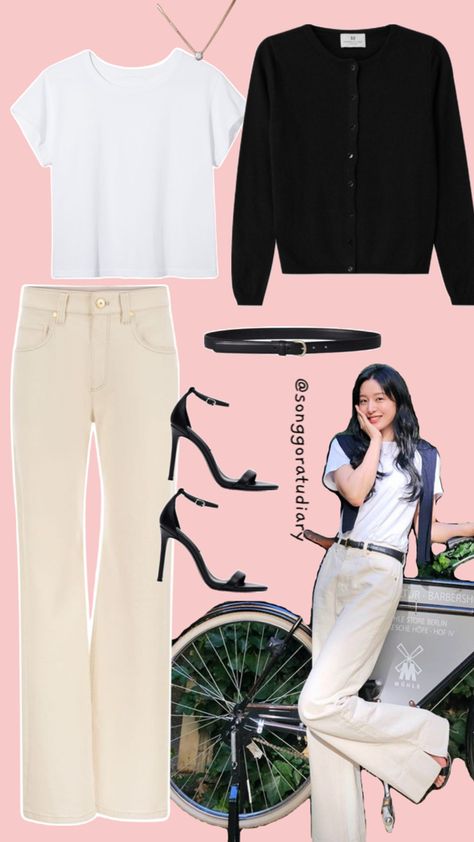 Casual OOTD White Tee & Jeans Hong Hae In Kim Ji Won Queen of Tears Outfit OOTD KDrama 2024 Kim Ji Won Outfit Queen Of Tears, Queen Of Tears Hong Hae In Outfit, Hong Haein Queen Of Tears Outfits, Queen Of Tears Fashion, Hae In Outfit, Korean Drama Outfits Style, Queen Of Tears Outfits Kdrama, Hong Haein Outfit Queen Of Tears, Kim Ji Won Outfit