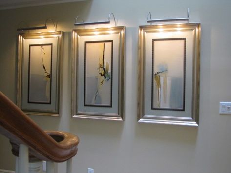 frame mounted lighting Gallery Wall Lighting, Painting Light Fixtures, Copper Light Fixture, Fine Art Lighting, Artwork Lighting, Gallery Lighting, Brass Light Fixture, Diy Light Fixtures, Stained Glass Light