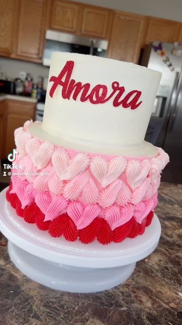 Valentines Baby Shower Ideas Girl, A Little Sweetheart Is On The Way Cake, Heart Baby Shower Cake, Valentines Baby Shower Cake, Heart Baby Shower Theme, Baby Shower Valentines Theme, Valentines Day Dessert Table, Little Sweetheart Baby Shower Ideas, Valentines Theme Baby Shower Ideas