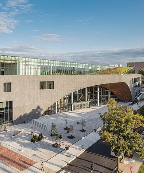 University Entrance, Hotel Facade, University Architecture, Library Architecture, Temple University, Public Architecture, Outdoor Classroom, Green Architecture, Entrance Design