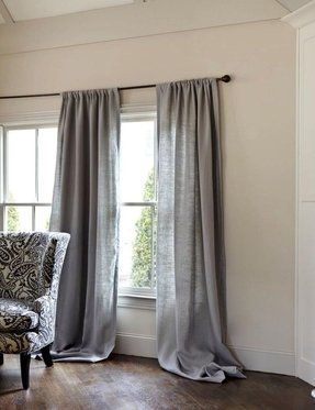 French Linen Curtains - Ideas on Foter Grey Curtains Bedroom, Bedroom Curtains With Blinds, Ivory Bedroom, Grey Linen Curtains, White Curtains Bedroom, Curtains Blue, Dining Room Curtains, Curtains Ideas, Ikea Curtains