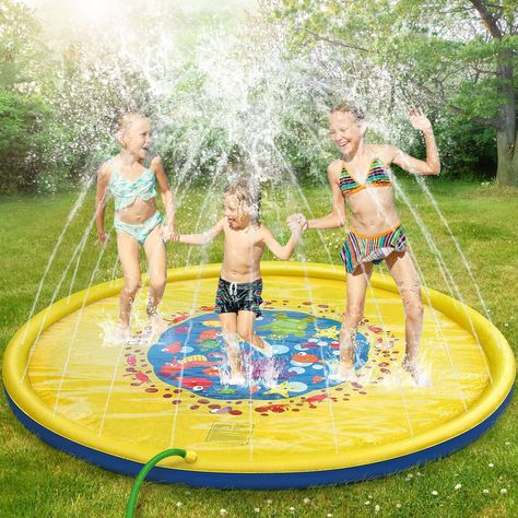 68 "/170CM Summer Lawn Beach Sea Animal Inflatable Water Spray Kids Sprinkler Play Mat Inflatable Sprinkler Play Mat Inflatable Water Tub Swiming Pool- Yellow Beach Inflatables, Water Play Mat, Kids Sprinkler, Kolam Air, Summer Swimming Pool, Water Mat, Party Swimming Pool, Water Sprinkler, Play Pool