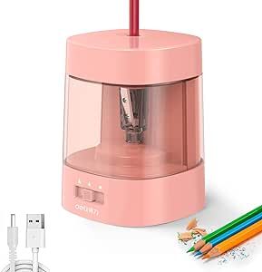 Electric Pencil Sharpener, Automatic Pencil Sharpeners for No.2 Pencils Colored Pencils, USB & Battery Operated Pencil Sharpener for Kids, School, Home, Office, Classroom, Pink Art Supplies List, Electric Sharpener, Electric Pencil Sharpener, Tiny Room, Pencil Sharpeners, Perfect Office, Battery Operated Lights, Safety Devices, Pencil Writing