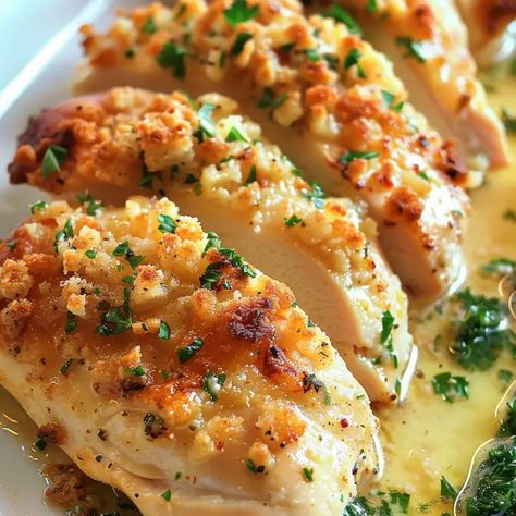 Baked Garlic Parmesan Chicken Baked Garlic Parmesan Chicken, Chicken Entrees, Garlic Parmesan Chicken, Baked Garlic, Parmesan Chicken, Parmesan Crusted, Crusted Chicken, Baked Chicken Breast, Tender Chicken