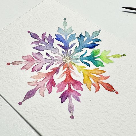 Surbhi Sethi | Embracing winter’s charm with another template from my brand new Snowflakes ebook! ❄️🤩 #watercolor #watercolorart #xmas #xmas2023… | Instagram Frozen Watercolor Painting, Watercolor Snowflake Tutorial, Easy Winter Watercolor Paintings, Snowflake Watercolor Paintings, Winter Watercolor Paintings Easy, Watercolour Snowflakes, Winter Watercolor Simple, Christmas Bazar, Snowflake Painting