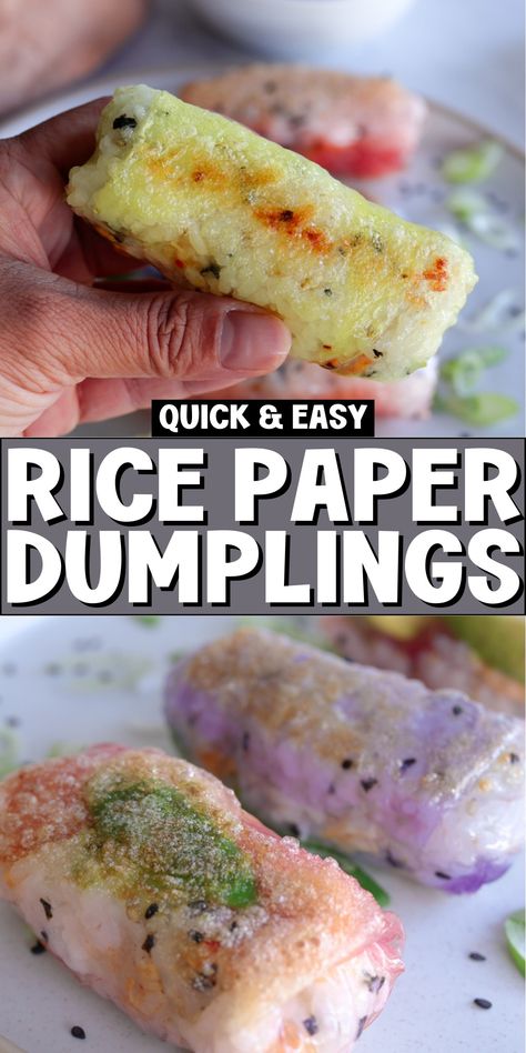 Discover the crunch of Crispy Rice Paper Dumplings in this refreshing summer dinner recipe. Perfect for tasty vegetarian recipes and gluten-free vegan diets, these dumplings feature vegetable recipes wrapped in delicate rice paper. Enjoy the satisfying crunch of fried dumplings, a twist on Vietnamese rice paper rolls in this unique rice paper recipes! Crispy Rice Paper Dumplings, Refreshing Summer Dinners, Crispy Rice Paper, Rice Paper Dumplings, Vietnamese Rice Paper Rolls, Vietnamese Rice Paper, Sesame Seeds Recipes, Rice Paper Recipes, Grain Free Snacks