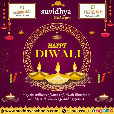 Suvidhya wishes you Happy DIWALI! May the millions of lamps of Diwali illuminate your life with knowledge and happiness. #suvidhya #suvidhyawishes #suvidhyabraches #suvidhyaschools #wishes #diwali #crackers #festivals #specialday #today #occusions #deepali #deepawali #lights #lamps #joy #enjoy Diwali Posters, Diwali Crackers, Diwali Poster, Diwali Wishes, Diwali Festival, Happy Diwali, The Millions, You Happy, Diwali