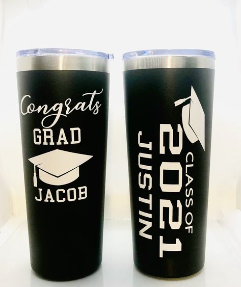 Graduation Tumbler, Graduation Cups, Class Labels, Diy Cups, Steel Straw, Congrats Grad, Doctor Gifts, Diy Tumblers, Graduation Ideas