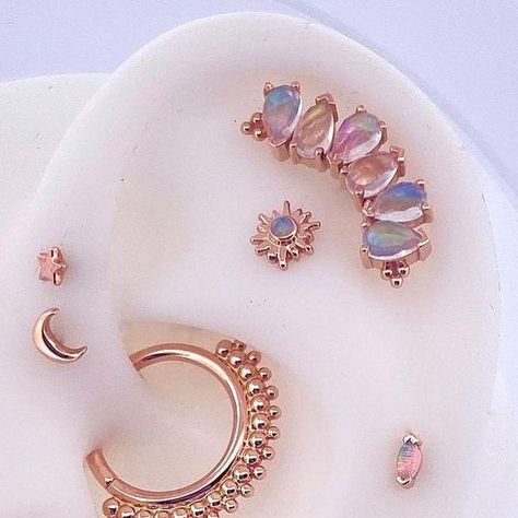 Body Vision Los Angeles, Rose Gold White, Book Your Appointment, White Opal, Moon Stone, Rainbow Moonstone, Ear Piercings, Moonstone, Piercings