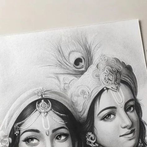 Sketch Dekho on Instagram: "Gift your Loved ones this season a portrait sketch like this 🎁❣️ . Our mission is to empower every single artist in the world to bring a change in the perspective toward art🔥 Join us and be a part of our team and an upcoming revolution and let's make it happen together 💯 . Beautiful work done by one of the amazing creators on the platform🔥 . 👨‍🎨 @durgeshpanchalart . Follow @sketchdekho for #dailysketches or #dailyartwork like these and Comment down below what you liked the most about this post 😍👇🏻 . . . . . #portrait #sketching #art #sketchdaily #pencilsketch #sketchy #sketchers #sketcheveryday #drawingpencil #sketchings #sketchbookartist #sketchwork #sketchpencil  #sketchvetch #giftideas #giftidea" Radha Krishna Drawing Pencil Shading, Radha Krishna Pencil Art, Indian Pencil Sketches, God Pencil Art, Radha Krishna Sketch Pencil, Krishna Bhagwan Drawing, Sketch Of Radha Krishna, Radha Krishna Portrait, Krishna Sketch Pencil