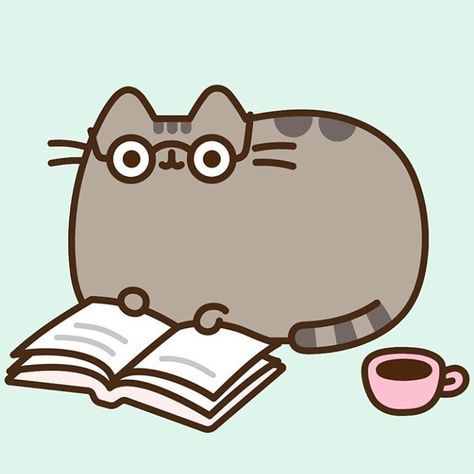 Pusheen Book, Kawaii Pusheen, Pusheen Stickers, Pusheen Cute, Pusheen Cat, Book Smart, Cat Books, Cat Icon, Kawaii Doodles