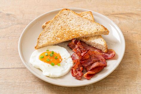 Fried egg with bread toasted and bacon for breakfast Egg With Bread, Breakfast Advertisement, Toast And Eggs, Breakfast Bacon, Restaurant Website Templates, Eggs And Bacon, Bread Breakfast, Toasted Bread, Restaurant Website