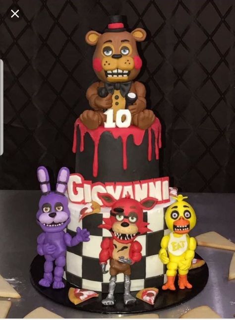 Fnaf Birthday Cake, Five Nights At Freddy's Cake, Fnaf Cakes Birthdays, Five Nights At Freddy's Birthday, Fnaf Cake, Fnaf Birthday, 9th Birthday Cake, 7th Birthday Cakes, Boy Birthday Party Themes