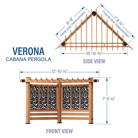 Backyard Discovery Verona Cedar Cabana Pergola - Light Brown Pebble - Sam's Club Cabana Pergola, Stained Cedar, Unique Backyard, Open Concept Design, Corner Pergola, Backyard Structures, Bamboo Panels, Grill Gazebo, Versatile Aesthetic