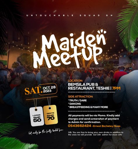 Meet Up Poster Design, Event Flyer Design Inspiration, Party Flyers Design, Get Together Party Flyer Design, Program Flyer Design, Community Event Flyer, Youth Service Flyer, Webinar Flyer, Postermywall Event Flyers