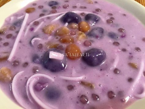 Try this Ginataang Ube Bilo-Bilo, so good eaten hot or cold          Ingredients:   1 piece purple yam, cut into bite size   1 piece sweet ... Bilo Bilo Recipe, Ginataang Bilo Bilo, Bilo Bilo, Filipino Dessert Recipes, Filipino Snacks, Ube Recipes, Filipino Food Dessert, Filipino Dessert, Filipino Recipe