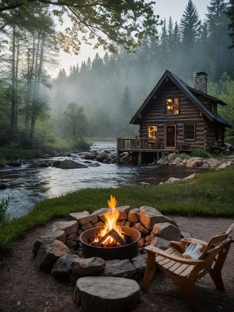 Cabin In The Woods Aesthetic, Log Cabin Living, Summer Cabin, Cabin Aesthetic, Cabin In The Mountains, Getaway Cabins, Cabin Living, A Cabin, Modern Cabin