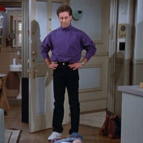 Jerry Seinfeld Outfits, Soprano Outfit, Seinfeld Fashion, Seinfeld Outfits, 80s Aesthetic Outfits Men, Seinfeld Style, Aesthetic Outfits Black, Outfits Black Men, 80s Aesthetic Outfits