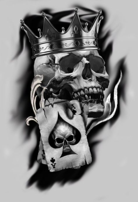 Time glass inside the spade because when your time runs out u better die a king Tattoo Homme, Mechanic Tattoo, Card Tattoo Designs, Skull Sleeve Tattoos, Skull Sleeve, King Tattoos, Skull Art Drawing, Skulls Drawing, Skull Tattoo Design