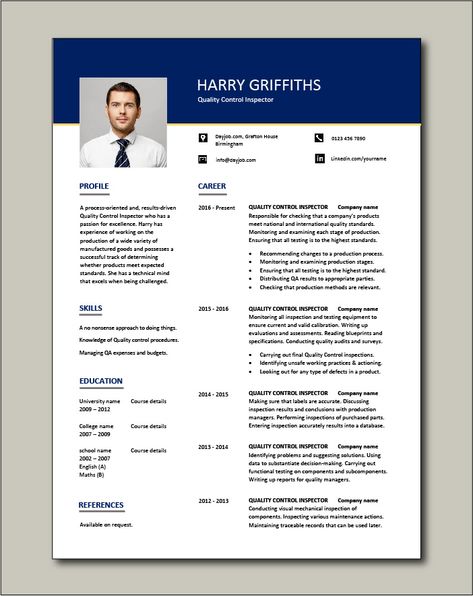 Free Quality Control Inspector resume template 1 Sales Representative Resume, Chef Resume, Free Cv Template Word, Web Developer Resume, Free Resume Template Word, Resume Template Download, One Page Resume Template, Sales Resume, Cv Template Word