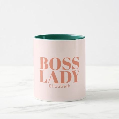 Boss Lady Retro Customized name Coffee Mug - Mom Mug Boss Lady Office, Boss Lady Mug, Boss Woman, Personalised Mugs, Customised Gifts, Dream Office, Customised Mugs, Custom Cups, Mom Mug