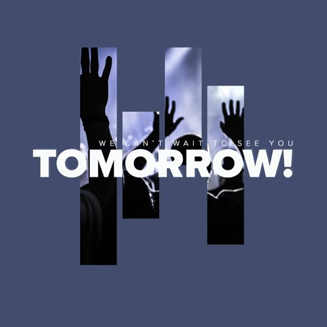 See You Tomorrow, Youth Group Social Media Posts, Graphic Design Flyer Marketing, Church Social Media Graphics, Youth Graphic Design, Church Social Media Posts Ideas, Offer Post Design, Church Marketing Ideas, Church Poster Ideas