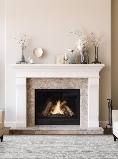 Cream Fireplace Surround, Cream Fireplace, Fireplace Remodel, Fireplace Surround, Fireplace Surrounds, New Homes, Fireplace, New Home, Home Improvement