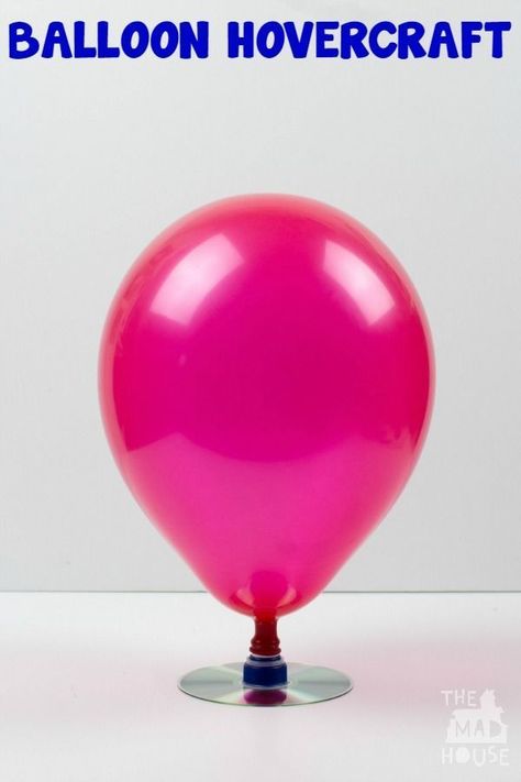 Make a balloon hovercraft. This simple kids craft will help explain air pressure and provide hours of fun.  We loved this simple science experiment. Balloon Hovercraft, Maker Fun Factory Vbs, Diy Science Projects, Maker Fun Factory, Simple Science, Kid Experiments, Easy Science Experiments, Diy Science, Kids Crafting