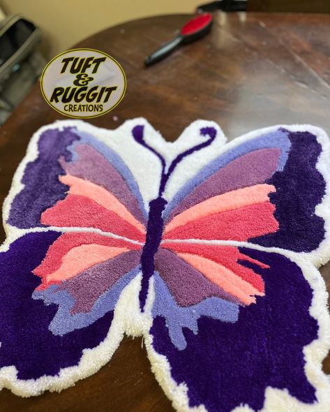 🦋Custom Order Spotlight 🦋 Our vibrant custom butterfly rug! Crafted with precision, this piece is a clean blend of colors and textures. Transform any space with a custom Tuft & Ruggit creation🧶. DM or email us to get started‼️🧶 • • • #CustomRugs #ButterflyRug #tufting #rugs #custommade Tufting Rugs, Butterfly Rug, Makeover Bedroom, Room Makeover Bedroom, Crafting Ideas, Custom Rugs, Room Makeover, Get Started, Rug