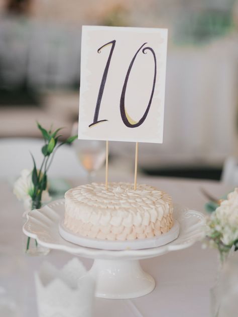 cake table number - photo by Merari Photography http://ruffledblog.com/florida-wedding-with-cake-table-numbers Table Number Stand, Wedding Day Ideas, Cupcake Table, Table Number Stands, Wedding In Florida, Rainy Day Wedding, Individual Cakes, Drink Ideas, Cake Table