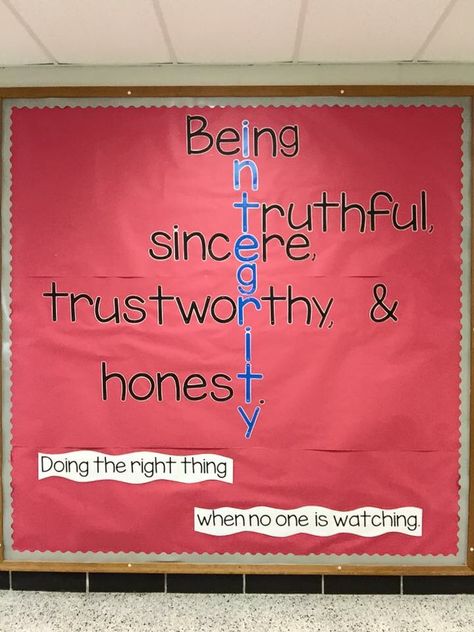 Integrity bulletin board Integrity Bulletin Board, Character Bulletin Boards, Counselor Bulletin Boards, School Counseling Bulletin Boards, Counseling Bulletin Boards, Middle School Bulletin Boards, High School Bulletin Boards, Elementary Bulletin Boards, Youth Groups