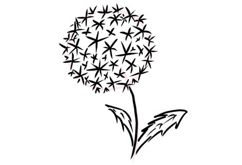 Simple Dandelion Seedhead “Drawing Nature #1” by ahmadmanga - Make better art | CLIP STUDIO TIPS Dandelion Simple Drawing, Draw A Dandelion, Blowing Dandelion Drawing, Dandelion Clipart, Dandelions Song Drawing, Dandelion Vector Illustration, Dandelion Drawing, Drawing Nature, A Dandelion