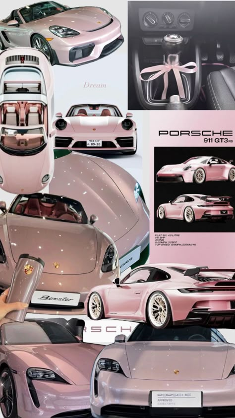 Pink Porsche, Carros Porsche, Girly Car, Rolls Royce Phantom, Fancy Cars, Classy Cars, Pink Car, Pretty Cars, Cars 3